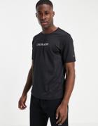 Calvin Klein Performance Central Logo Running T-shirt In Black