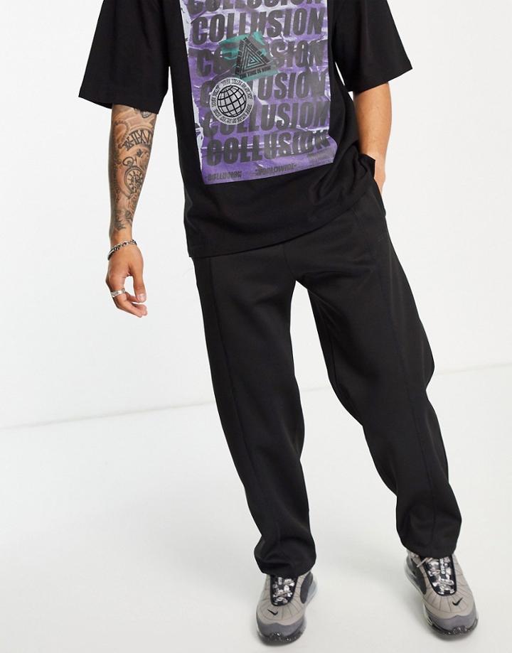 Bershka Wide Leg Sweatpants In Black