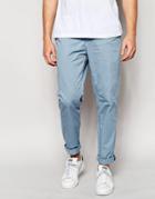 Pull & Bear Slim Chinos In Light Blue - Blue