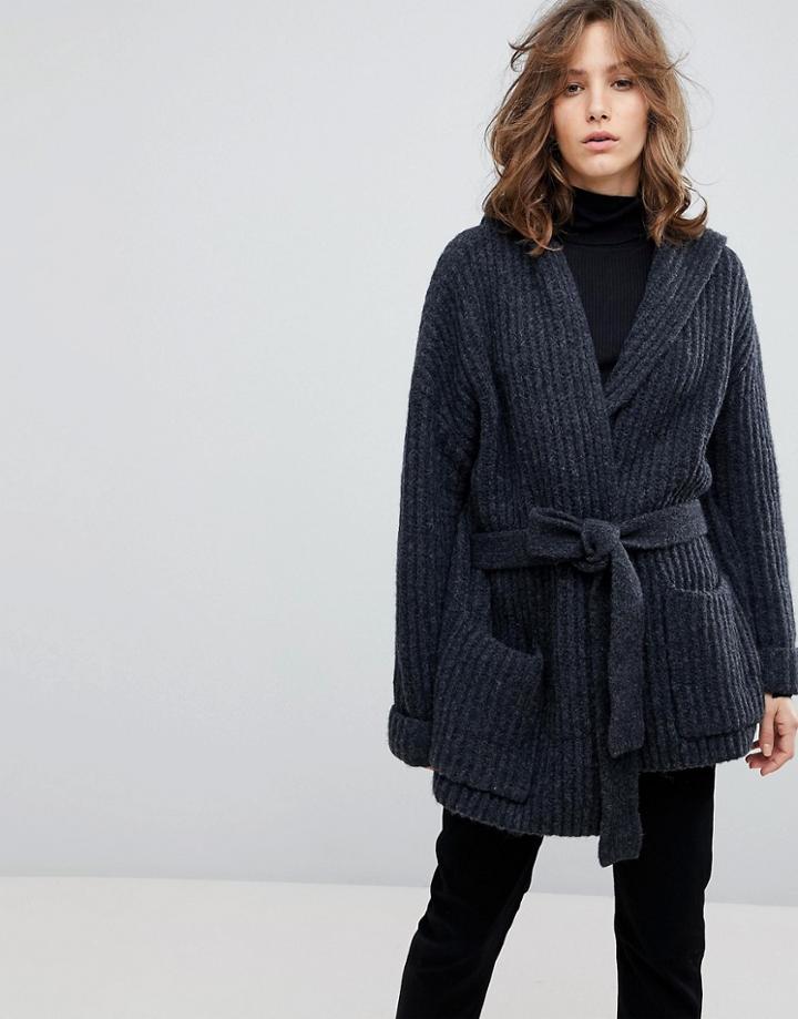 Selected Femme Oversized Cardigan - Gray