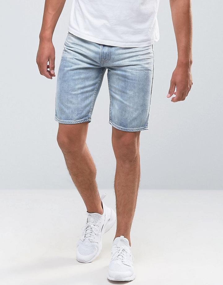 Bellfield Bleached Wash Denim Short - Navy