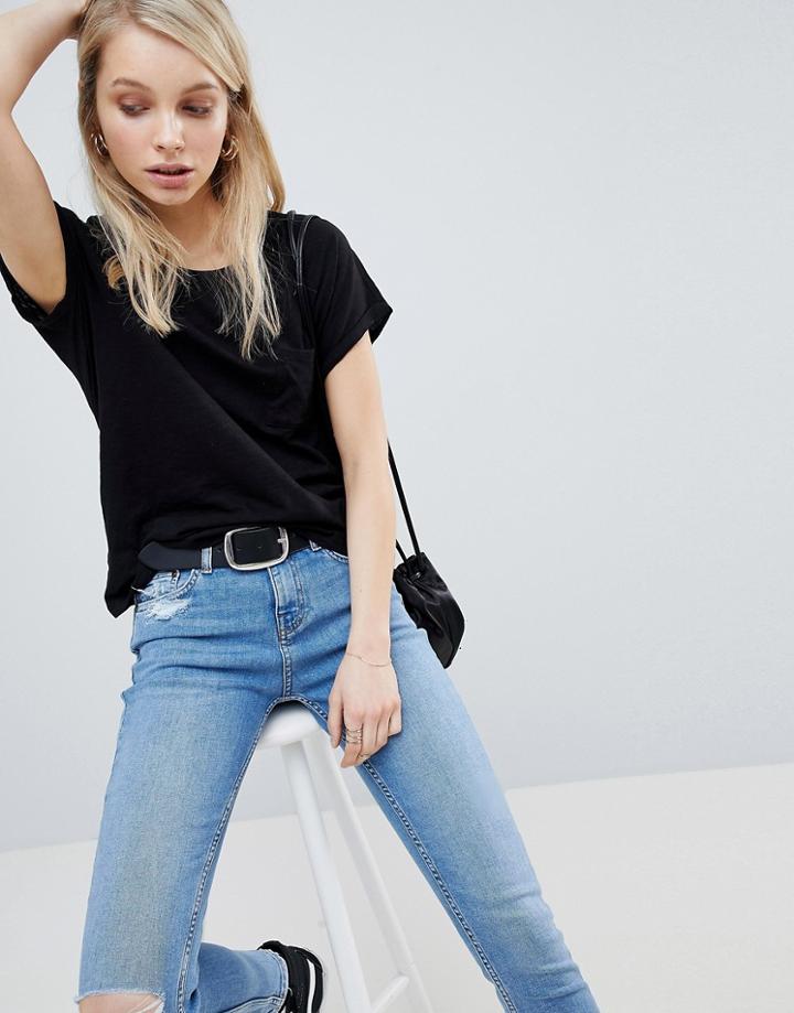 New Look Organic Short Sleeve Pocket Tee - Black