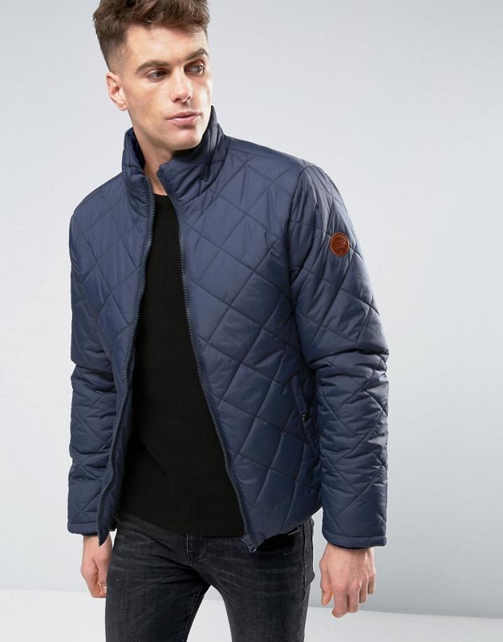 Blend Padded Jacket Diamond Quilted - Navy