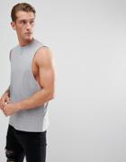 Asos Relaxed Tank With Dropped Armhole In Gray - Gray