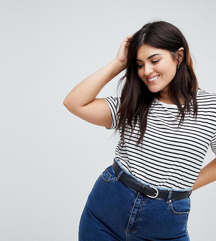 Asos Curve Stripe Crew Neck T-shirt - Multi