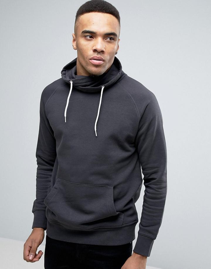 New Look Funnel Neck Sweatshirt In Dark Gray - Gray