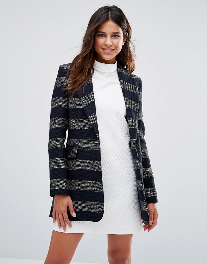 Helene Berman Longline Blazer With Silver Lurex - Multi
