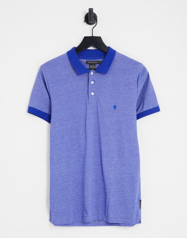 French Connection Feeder Stripe Polo In Bright Blue