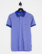 French Connection Feeder Stripe Polo In Bright Blue