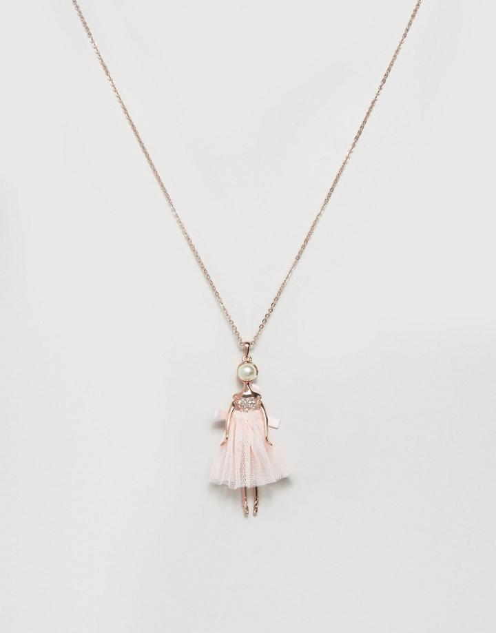 Ted Baker Pave Ballerina Pendant Necklace - Pink