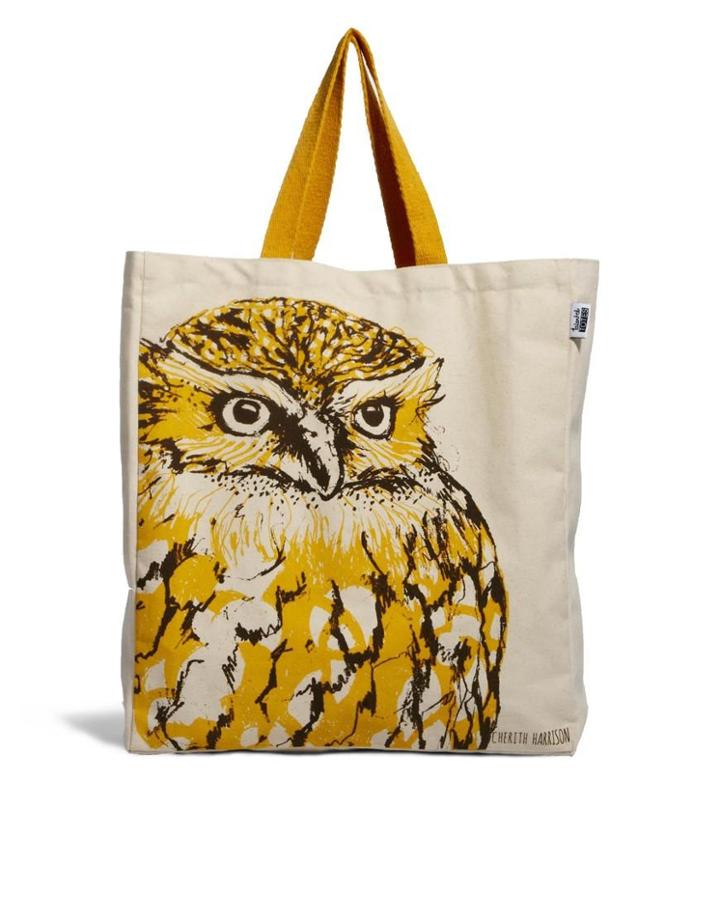Talented Totes Cherith Harrison Owl Canvas Tote Bag