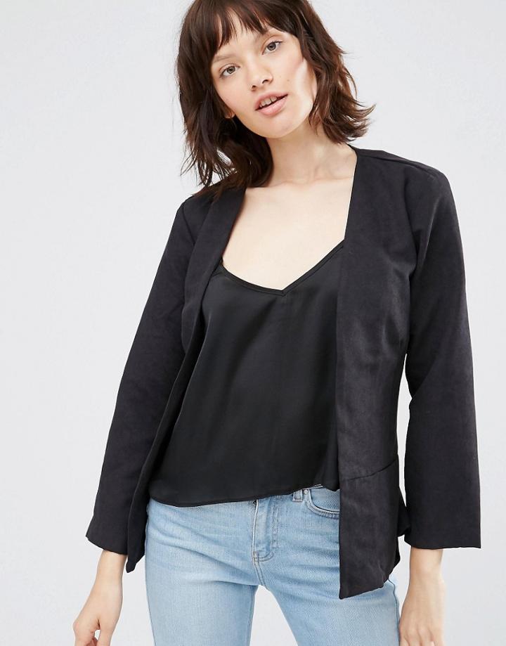 Only Magic 3/4 Belt Blazer - Black