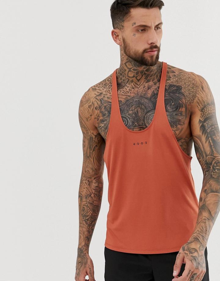 Asos 4505 Training Stringer Tank With Racer Back In Rust - Orange