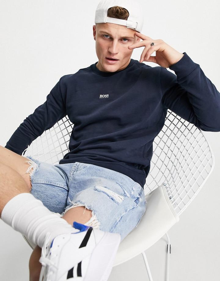 Boss Weevo 2 Crew Neck Sweatshirt In Navy