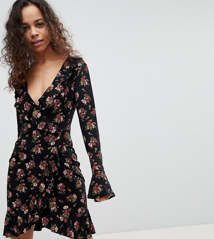 Boohoo Petite Floral Print Tea Dress - Multi