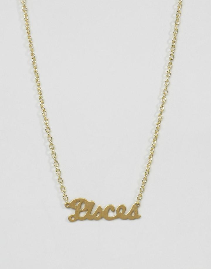 Rock N Rose Pisces Zodiac Necklace - Gold