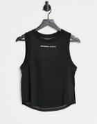 Superdry Sport Training Logo Tank Top In Black