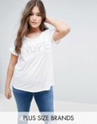 Junarose Nope Slogan T-shirt - White