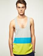 Asos Tank With Color Block - Gray