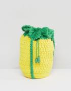 Asos Beach Crochet Pineapple Cross Body Bag - Yellow