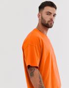Asos Design Oversized T-shirt With Crew Neck In Orange