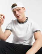 Asos Design T-shirt With Tipping In White