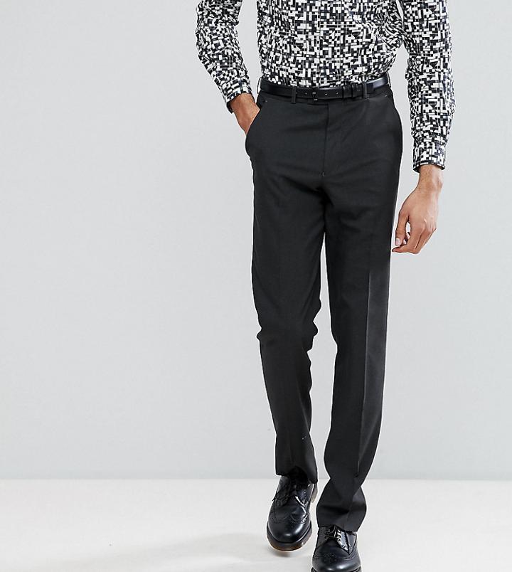Asos Tall Slim Smart Pants In Charcoal - Gray