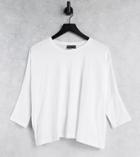 Asos Design Tall Slouchy T-shirt With Batwing Sleeve In White