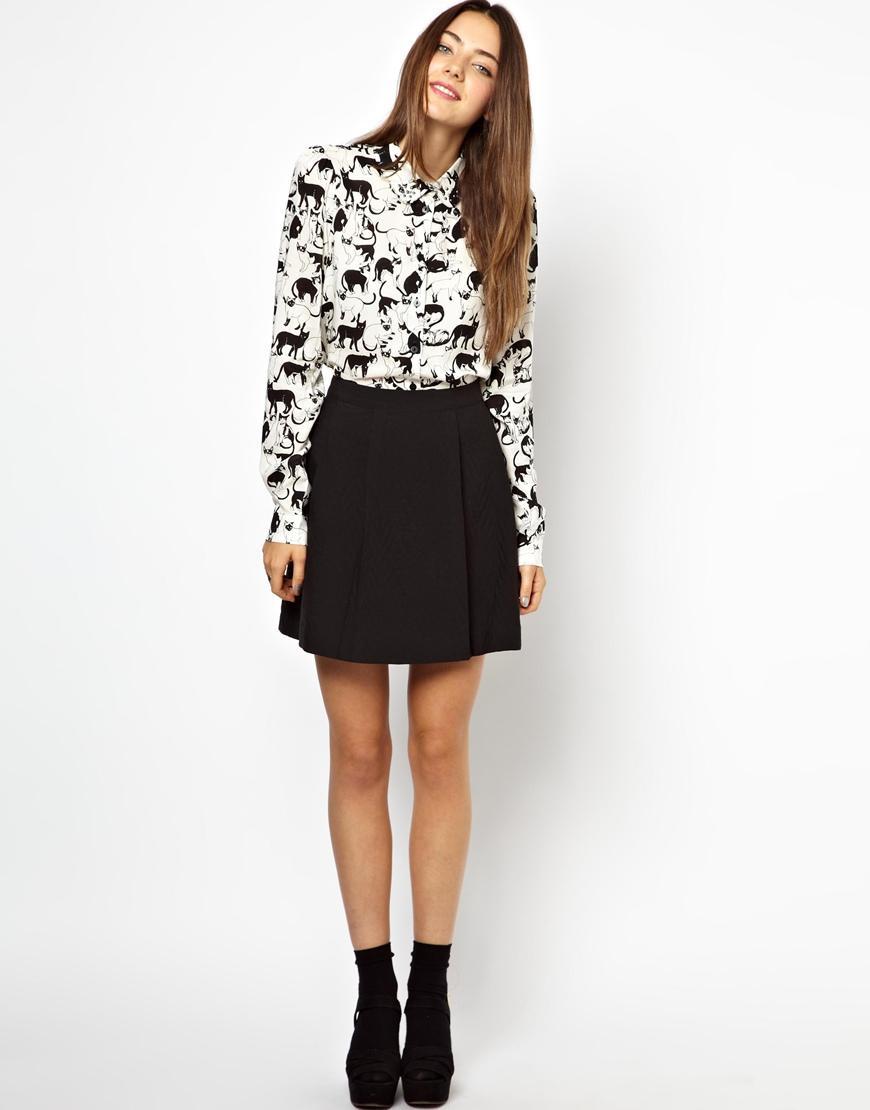 Monki Textured Skater Skirt Lookmazing 2022