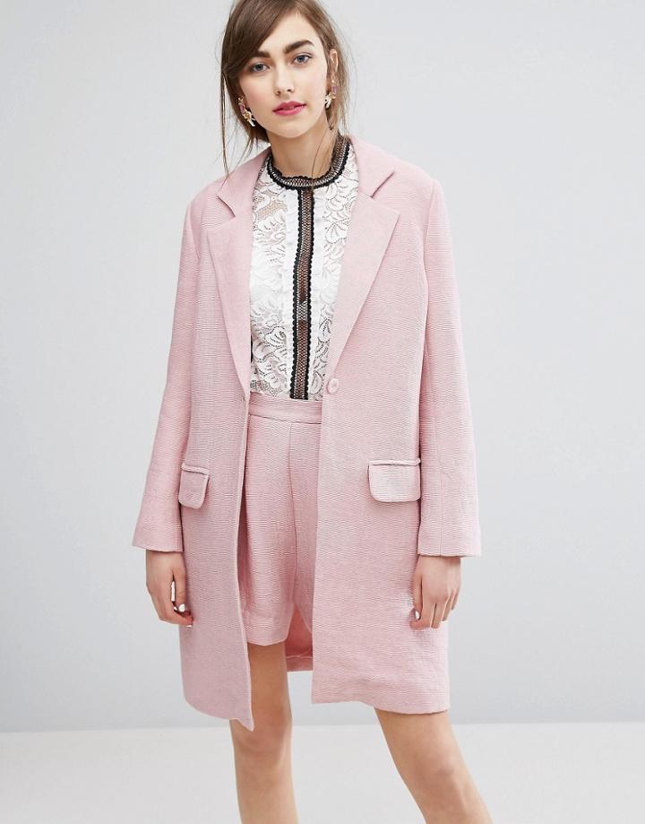 E.f.l.a Longline Crepe Blazer Co-ord - Pink