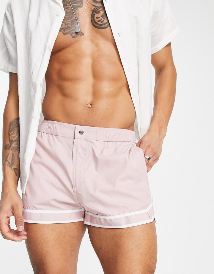 Topman Micro Swim Shorts In Pink