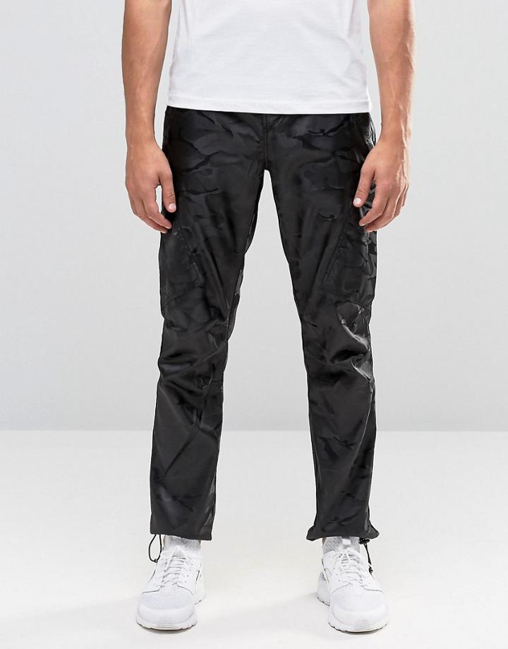 Asos Straight Pants In Black Camo - Black
