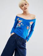 Asos Cardigan With Embroidered Flowers - Multi
