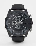 Dfnd Mens Chronograph Dial Watch With Crown Protector - Black