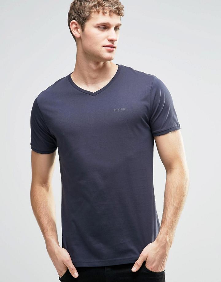 Firetrap V Neck T-shirt - Navy