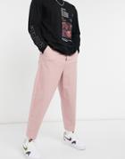 Asos Design Oversized Tapered Chino Pants In Pink