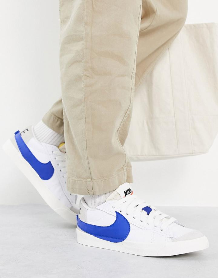 Nike Blazer Low '77 Jumbo Sneakers In White/old Royal