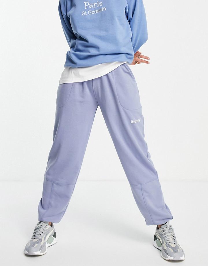 Night Addict Oversized Acid Wash Sweatpants-blues
