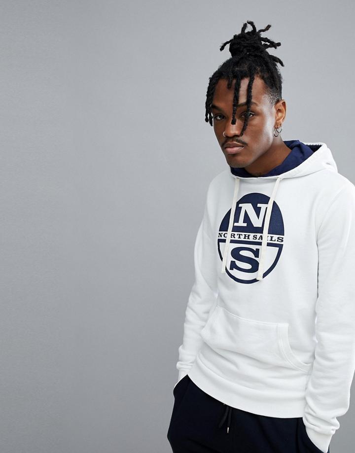 North Sails Lowell Logo Hoodie In White - White