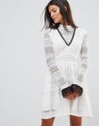 Millie Mackintosh High Neck Lace Dress - White
