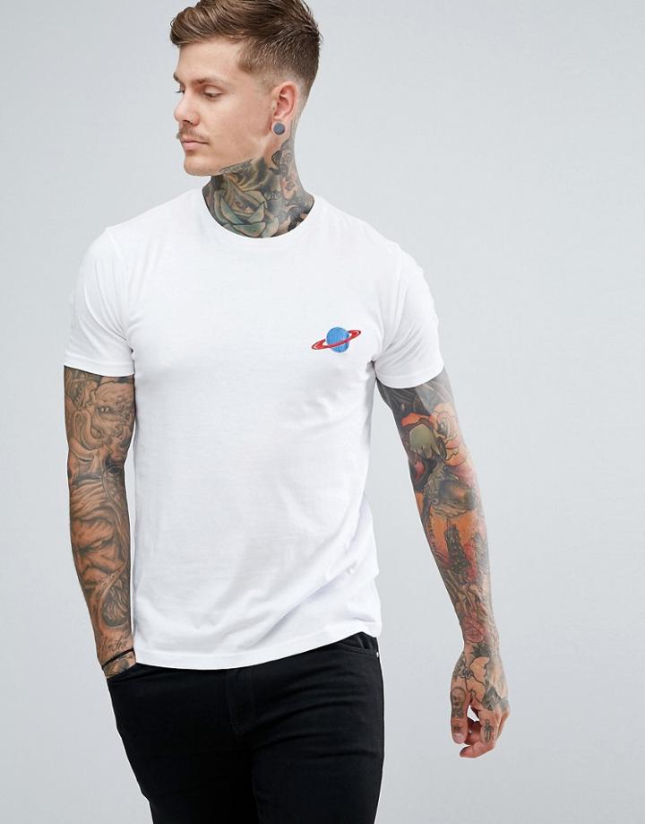 Brave Soul T-shirt With Planet Logo - White