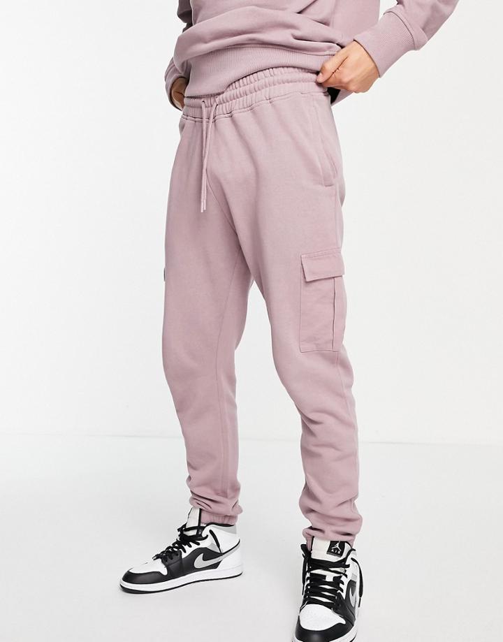 Topman Cargo Sweatpants In Lilac - Part Of A Set-purple