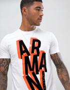 Armani Exchange Slim Fit Block Letters T-shirt In White - White