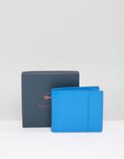 Paul Costelloe Leather Billfold Wallet In Turquoise - Blue