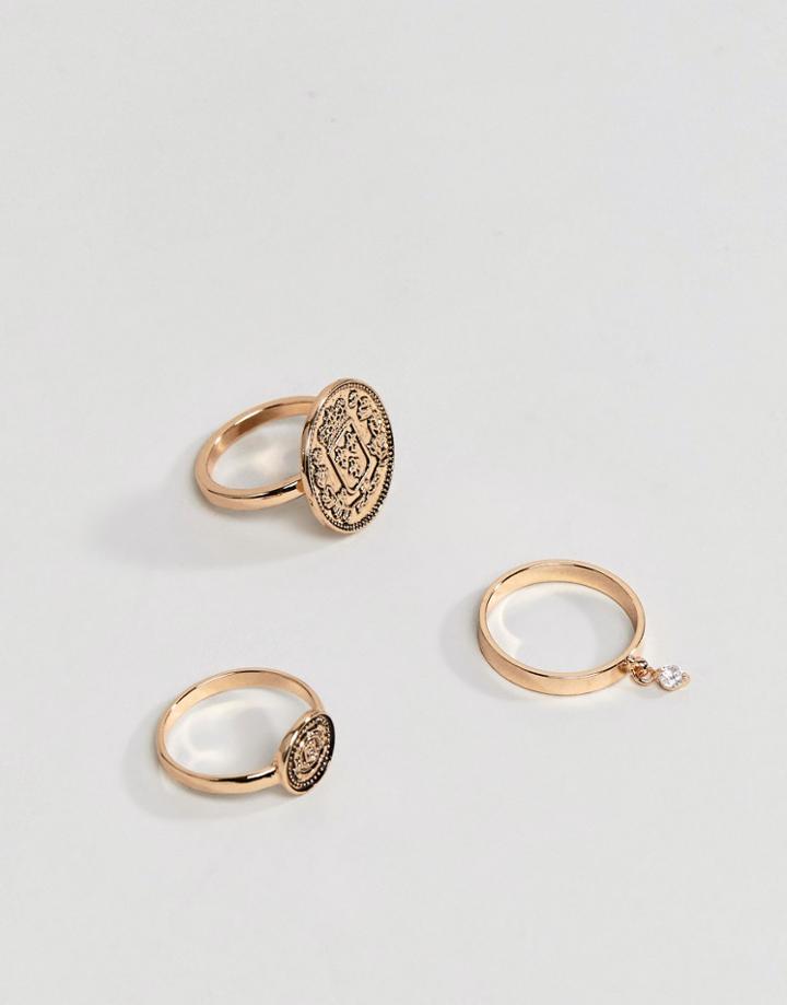 Aldo Gold Coin Stacking Rings - Gold