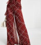 Asos Design Tall Chiffon Wide Leg Pant In Spot Print - Part Of A Set-multi