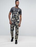 Rollas Trade Overalls Overall In Camo Print Green - Green