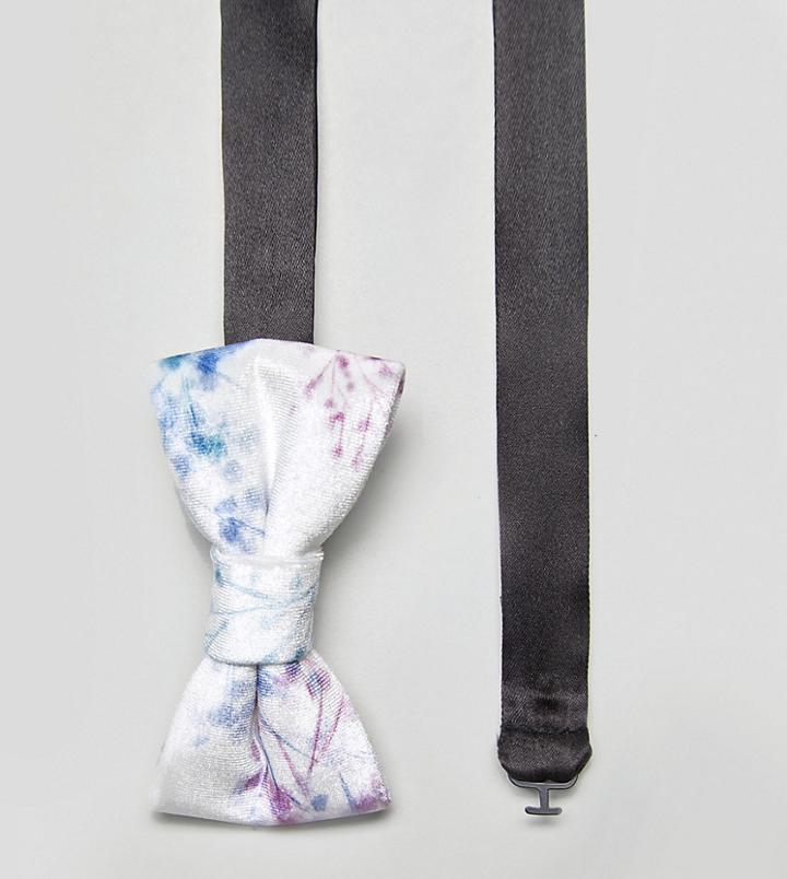 Noose & Monkey Bow Tie In Printed Velvet - White