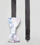 Noose & Monkey Bow Tie In Printed Velvet - White