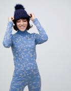 Asos 4505 Ski Camo Base Layer Top-multi